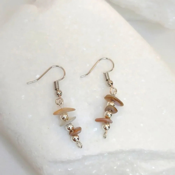 Abalone Shell Earrings Handmade - Picture 3 of 10